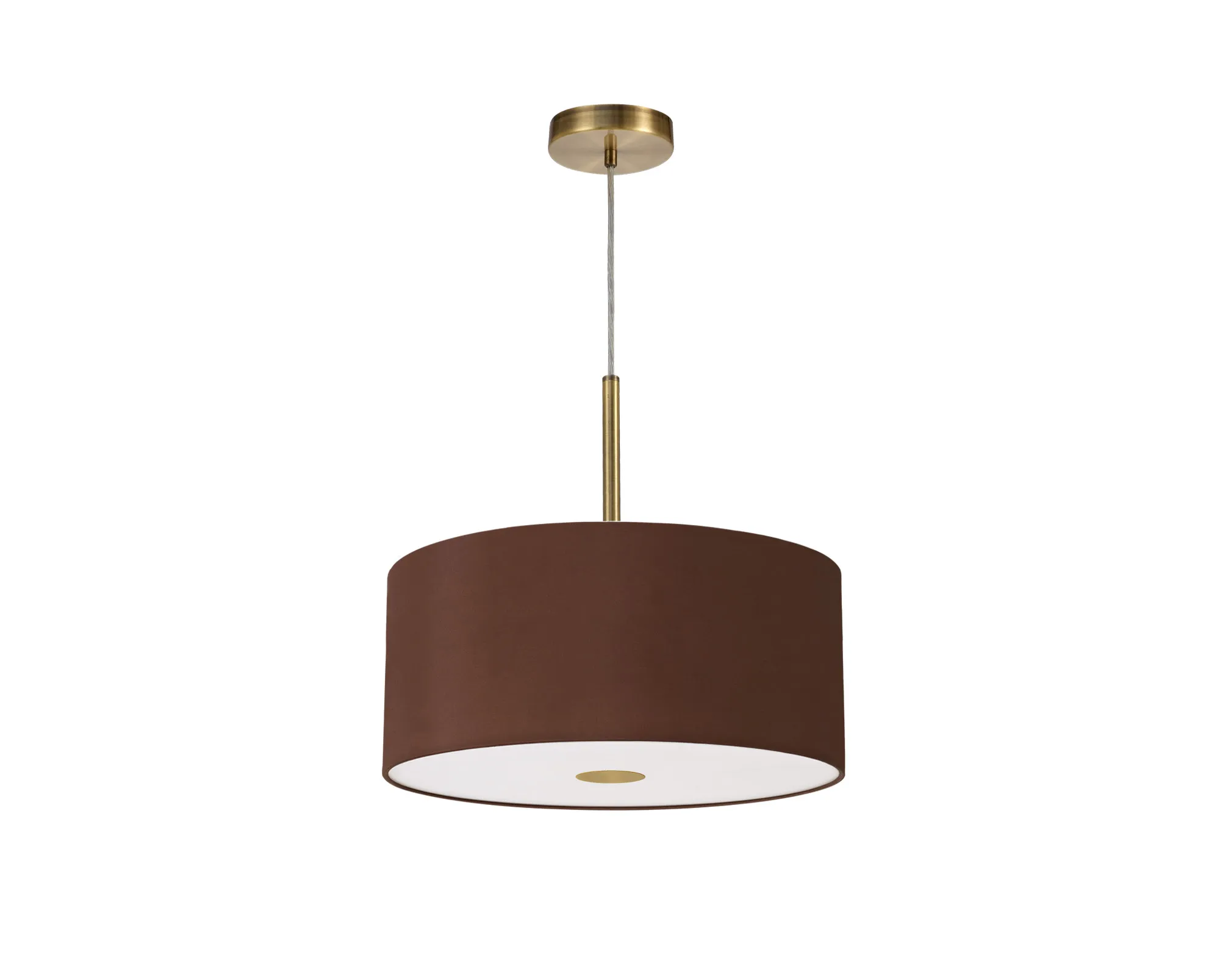 Baymont 40cm Pendant 1 Light Antique Brass, Raw Cocoa/Grecian Bronze, Frosted Diffuser DK0218  Deco Baymont AB RC